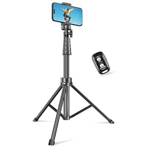 SENSYNE 62″ Phone Tripod & Selfie Stick, Extendable Cell Phone Tripod Stand with Wireless Remote and Phone Holder, Compatible with iPhone Android Phone, Camera