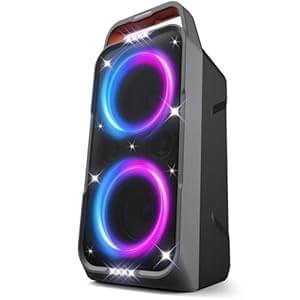 Portable Bluetooth Speaker: 240W Peak Powerful Loud Sound Deep Bass Wireless Boombox Large Subwoofer 15 Hours Battery Life Fast Charging with Led Light Show for Party Outdoor Camping Backyard