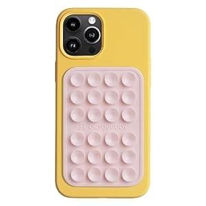 MAX Silicone Suction Phone Case Adhesive Mount – Hands-Free, Strong Grip Holder for Selfies and Videos – Durable, Easy to Use – iPhone and Android Compatible – 2.6″ x 3.9″, Chalk Pink