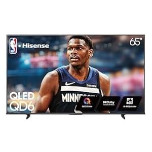 Hisense 65″ Class QD6 Series (65QD6QF, 2025 Model) QLED 4K UHD Smart Fire TV, Voice Remote with Alexa, Dolby Vision, Dolby Atmos, Motion Rate 120, HDR 10+, Game Mode Plus, MEMC, VRR, ALLM