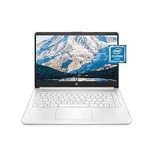 HP 14 Laptop, Intel Celeron N4020, 4 GB RAM, 64 GB Storage, 14-inch Micro-edge HD Display, Windows 11 Home, Thin & Portable, 4K Graphics, One Year of Microsoft 365 (14-dq0040nr, Snowflake White)